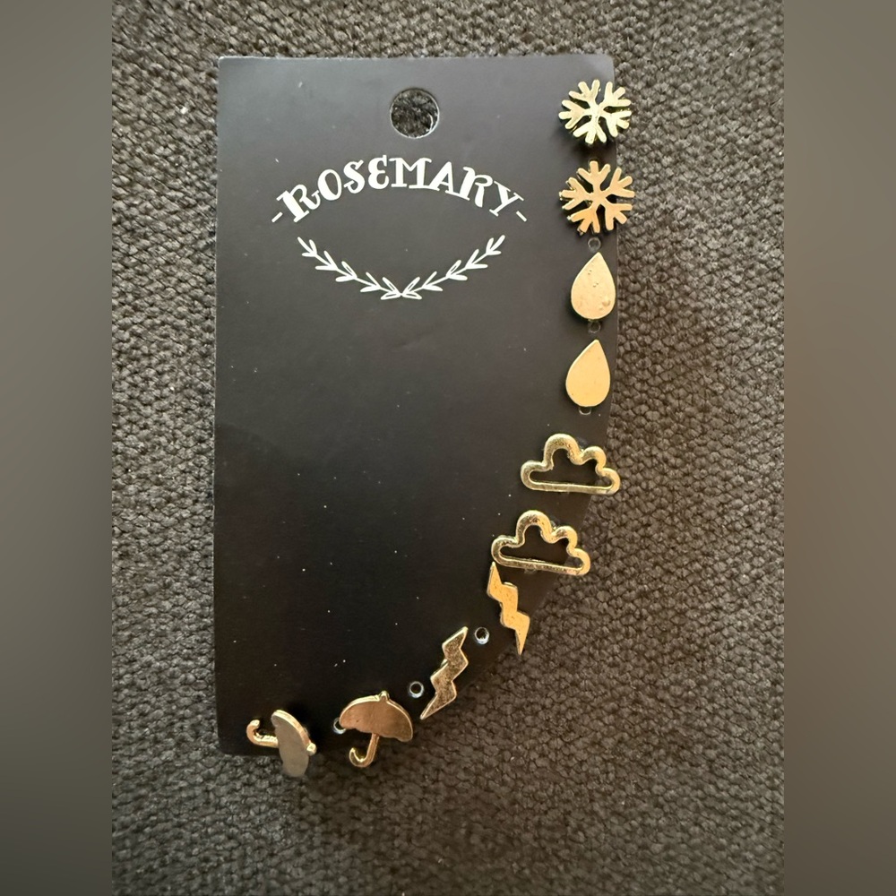 Gold Weather-Themed Earrings Set